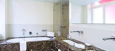 St Gotthard Suite marbled bathroom